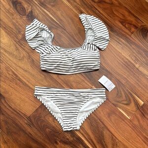 Vince Camuto Black and White Striped Bikini
